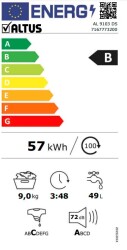 Altus AL 9103 DS 1000 Devir 9 KG Çamaşır Makinesi - 3