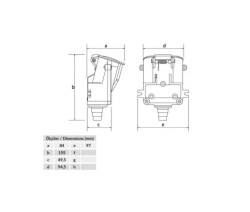 Bemis BEM25-006 25/40A 380V Yassı Uzatma Prizii - 2