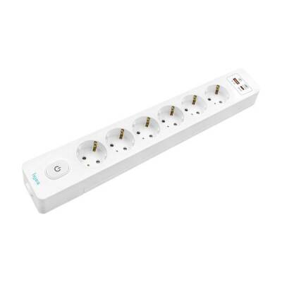 Byes BY80-141,Altılı Anahtarlı USB Hızlı Şarjlı (20W) Topraklı Priz, 2 metre kablolu - 1