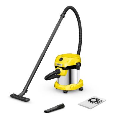 KARCHER WD 2 PLUS S V-15/4/18 1000W ÇELİK KAZAN KÜRE SÜP. 15 LT. - SARI - 1