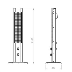 Kumtel MH-1200 Orbit 1200 W Kule Tipi Karbon Isıtıcı - 2