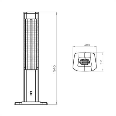 Kumtel MHR-1200 Uzaktan Kumandalı 1200 W Orbit Kule Isıtıcı - 2