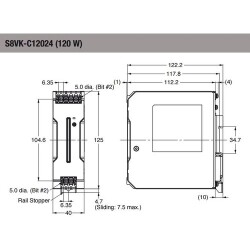 OMRON S8VKC12024 Kitap Tipi Güç Beslemesi, LITE, 120 W, 24VDC, 5 A, DIN ray montajı - 2