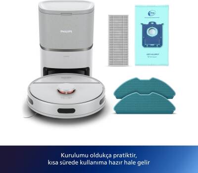 PHILIPS XU3110/02 ÇÖP İSTASYONLU ISLAK & KURU ROBOT SÜPÜRGE - BEYAZ - 9