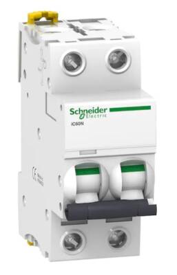 Schneider Electric A9F74201, 1 Amper, 2 Fazlı, C Tipi, Otomatik Sigorta, 6 kA, C1x2 - 1