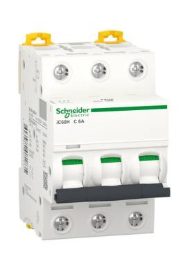 Schneider A9F84306, 6 Amper, 3 Fazlı, C Tipi, Otomatik Sigorta, 10 kA, C6x3 - 1