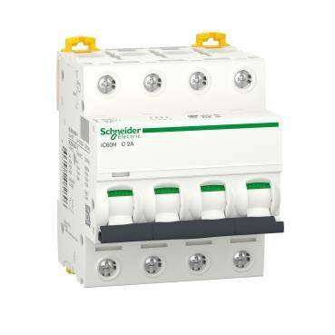 Schneider Electric A9F84402, 2 Amper, 4 Fazlı, C Tipi, Otomatik Sigorta, 10 kA, C2x4 - 1