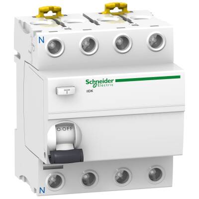 Schneider Electric A9R50440, 40 Amper, 30mA, Trifaze, Kaçak Akım Koruma Rölesi, 4 Kutuplu (3 Faz+Nötr) - 1