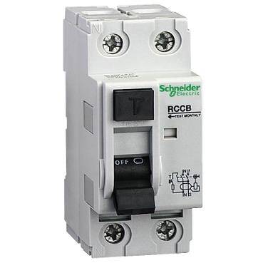 Schneider Electric 23018, residual current circuit breaker ID - 2 poles - 63 A - class AC 30 mA - 1