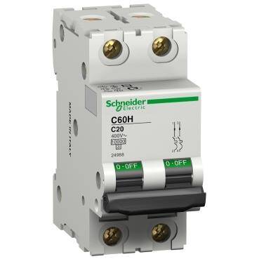 Schneider Electric 24981, C60 - circuit breaker - C60H - 2P - 1A - C curve - 1