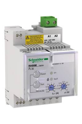 Schneider Electric 56173, manuel sıfırlamalı toprak kaçağı rölesi RH99M - 0,03..30 A - 0..4,5 sn - 240 V - 1