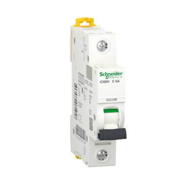 Schneider Electric A9F84106, 6 Amper, 1 Fazlı, C Tipi, Otomatik Sigorta, 10 kA, C6x1A - 1