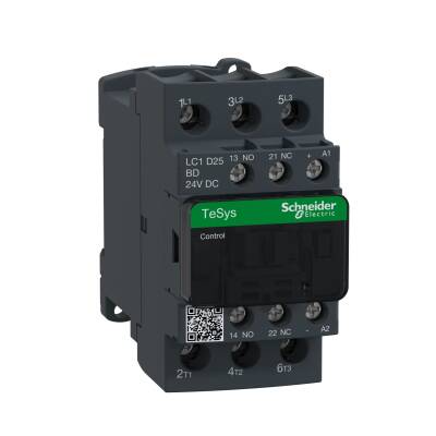 Schneider Electric LC1D25BD,TeSys D kontaktör - 3P(3 NA) - AC-3 - <= 440 V 25 A - 24 V DC bobin - 1