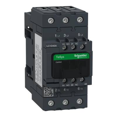 Schneider Electric LC1D40AB7 TeSys D Kontaktör 3P 40A AC3 24VAC - 1