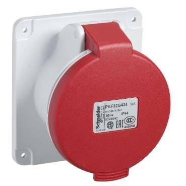 Schneider Electric PKF32G434, Düz Makina Prizi, 4x32 Amper, Trifaze, 3P+T, IP44, Vidalı Bağlantı - 1