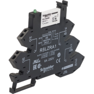 Schneider Electric RSL1PVPU, İnce Arabirim Rölesi, Harmony Elektromekanik Röleler, Önceden Monte Edilmiş, 6A, 1C/O, Led'li, Vida Konektörleri Rs, 230V AC/DC - 1