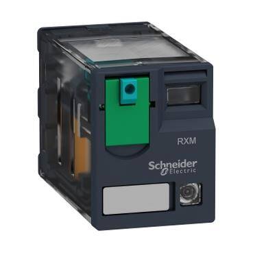 Schneider Electric RXM2AB2BD, Minyatür Fiş Takılabilir Röle, Harmony Elektromekanik Röleler, 12A, 2C/O, Led ile, Kilitlenebilir Test, 24V DC - 1