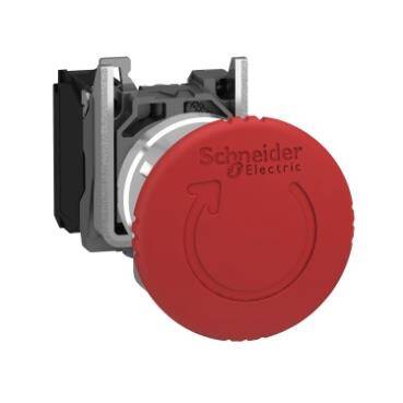 Schneider Electric XB4BS8442, Acil Stop Butonu, 1NK, Çevir-Çek Tip, 22mm, Metal Gövdeli - 1