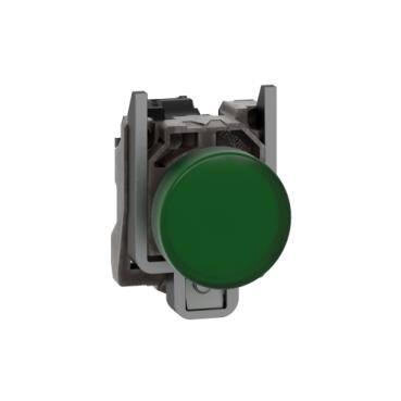 Schneider Electric XB4BVG3, Işıklı Buton, Harmony XB4, gri plastik, yeşil, 22 mm, entegre LED, düz lens, 110–120 V AC - 1