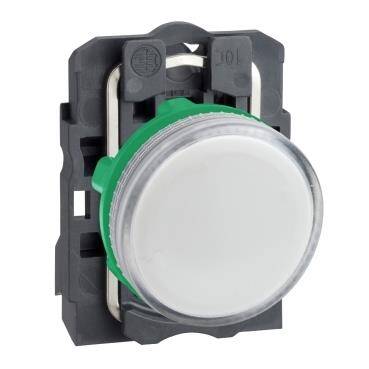 Schneider Electric XB5AV61, <=250V BA9s ampul için beyaz eksiksiz pilot ışığı Ø22 düz lens - 1