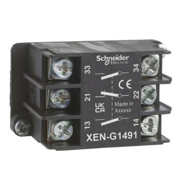 Schneider Electric XENG1491, yaylı dönüş kontak bloğu - 1 NK + 2 NA - ön montaj - 1