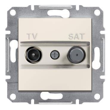 Schneider Electric EPH3470123, Asfora Krem 1dB Sonlu TV SAT Prizi - 1