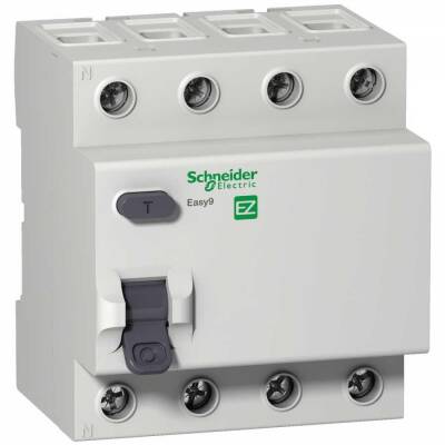 Schneider Electric EZ9R05425, 25 Amper, 30mA, Trifaze, Kaçak Akım Koruma Rölesi, 4 Kutuplu (3 Faz+Nötr), Tip AC - 1