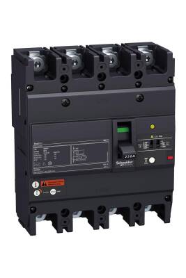 Schneider Electric EZCV250H4080, 80 Amper, 36 kA, 4 Kutuplu, Kaçak Akım Korumalı Kompakt Şalter, EZCV250H, TM80D Korumalı - 1