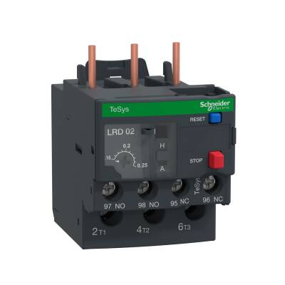 Schneider Electric LRD02, 0.16-0.25 Amper, TeSys D Termik Röle, 1NO+1NC, LC1D09-D38 - 1