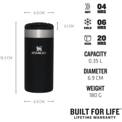 STANLEY 10-10788-067 THE AEROLIGTH TRANSIT TERMOS 0,35 LT- SİYAH - 3